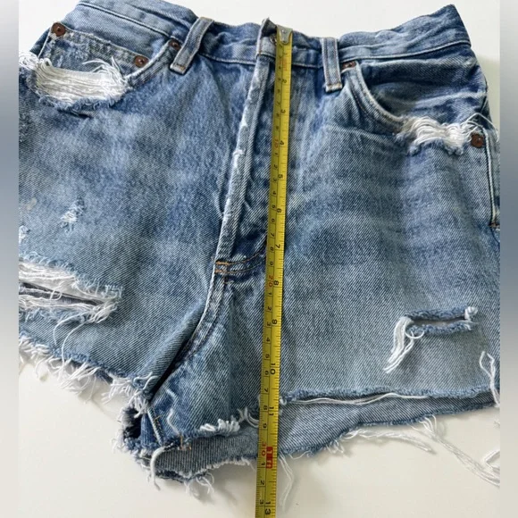Agolde Distressed Jean Shorts Size 24 - Picture 11 of 12